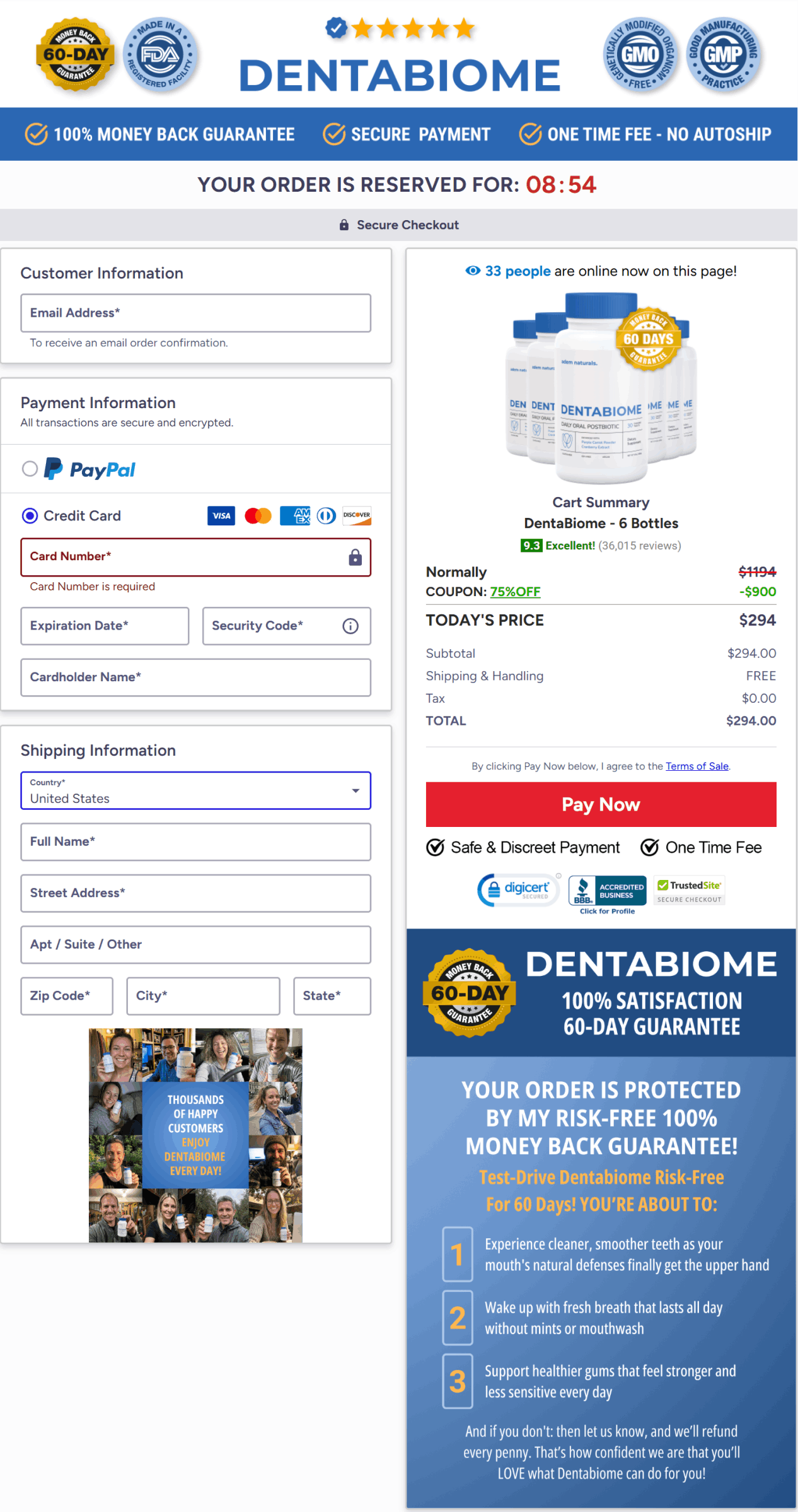 dentabiome secure checkout